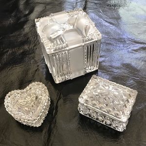 Bundle of 3 crystal jewelry boxes